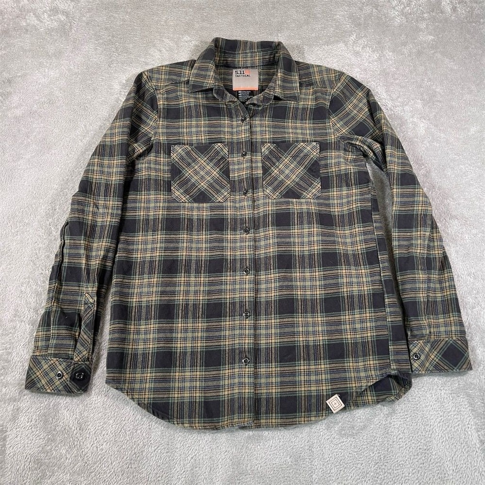 5.11 Tactical Plaid Flannel Shirt Men's XS Long Sleeve‎ Green